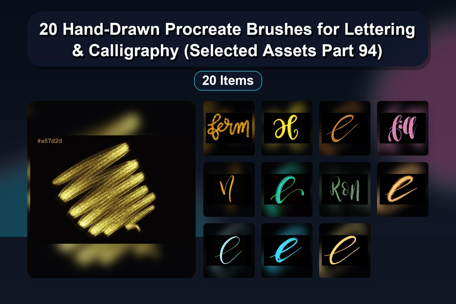20+ Best Procreate Brushes for Lettering, Calligraphy & Digital Art (Selected Assets Part 93)