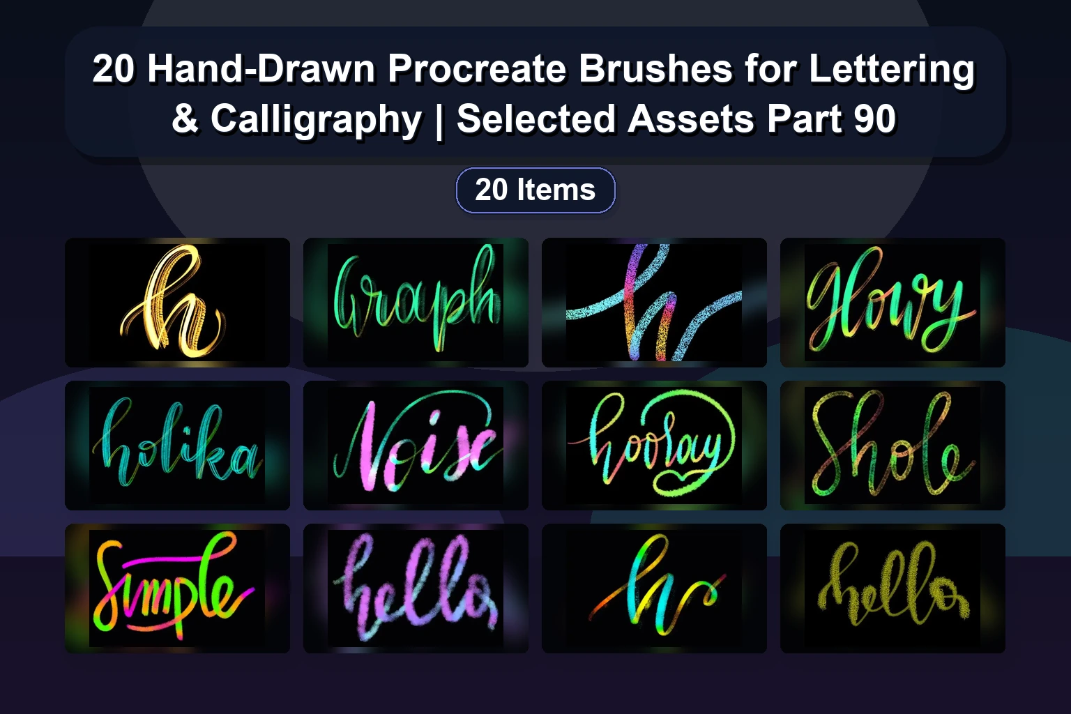 Procreate Brush Pack Collection – Textured Lettering, Crayon, Graffiti, Frames & More (Selected Assets Part 89)
