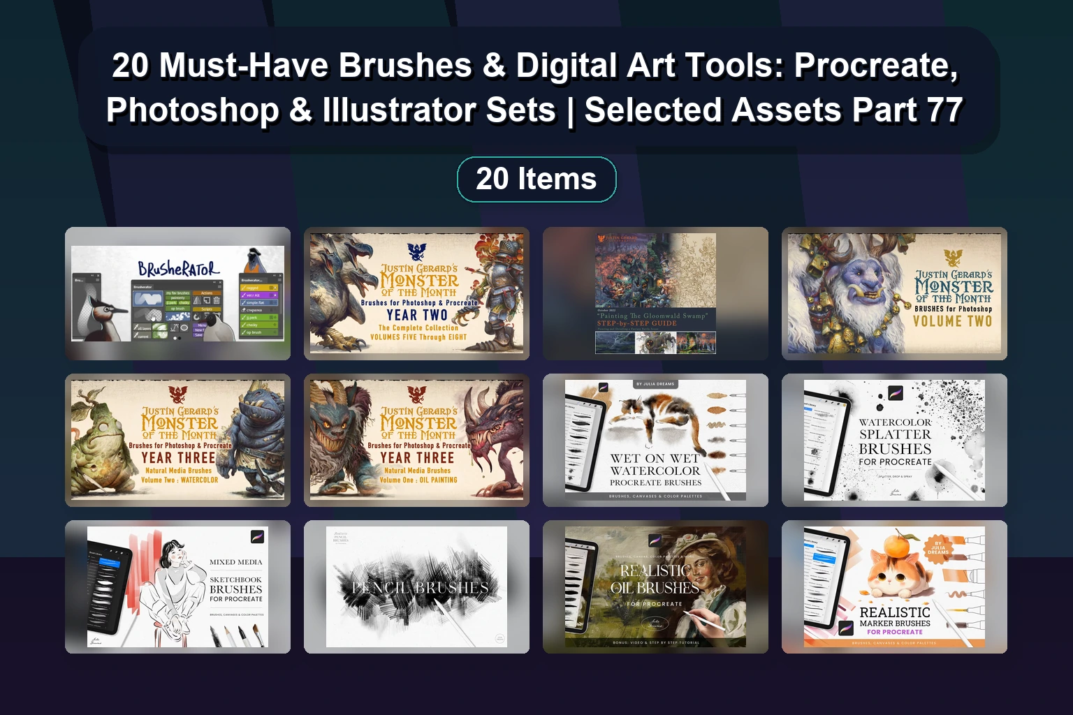 Ultimate Procreate Brush Collection 2025: 20 Premium Brush Sets for Digital Art & Illustration