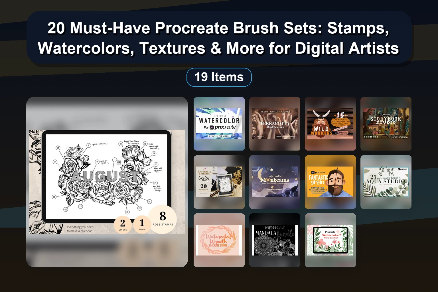 20 Procreate Brush Sets for Digital Art: Animal Skin, Clouds, Hair, Tattoos & More