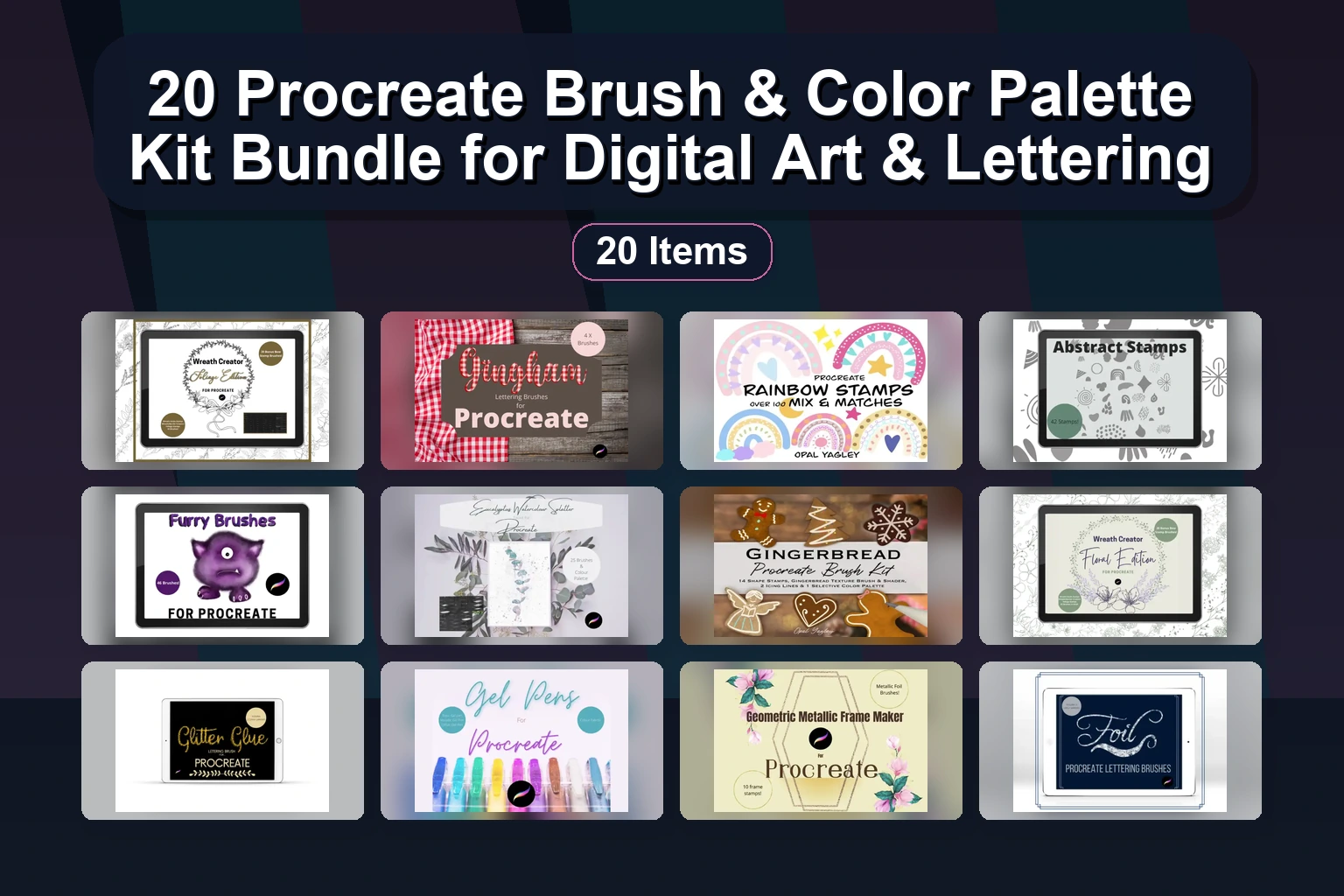 20 Procreate Brushes & Color Palettes for Floral, Nature & Lettering Art