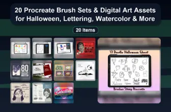 20 Procreate Brush Sets & Digital Art Assets for Halloween, Lettering, Watercolor & More