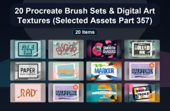 20 Procreate Brush Sets & Digital Art Textures (Selected Assets Part 357)