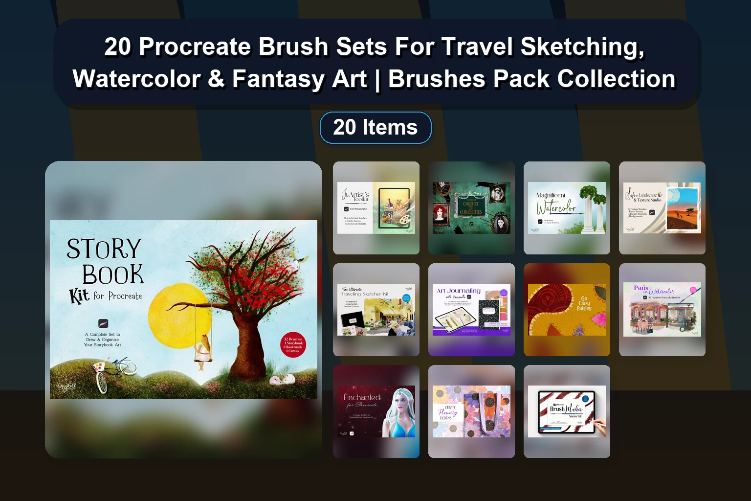Procreate Brush Collection: Graffiti, Floral, Watercolor & Stamp Brushes for Digital Art
