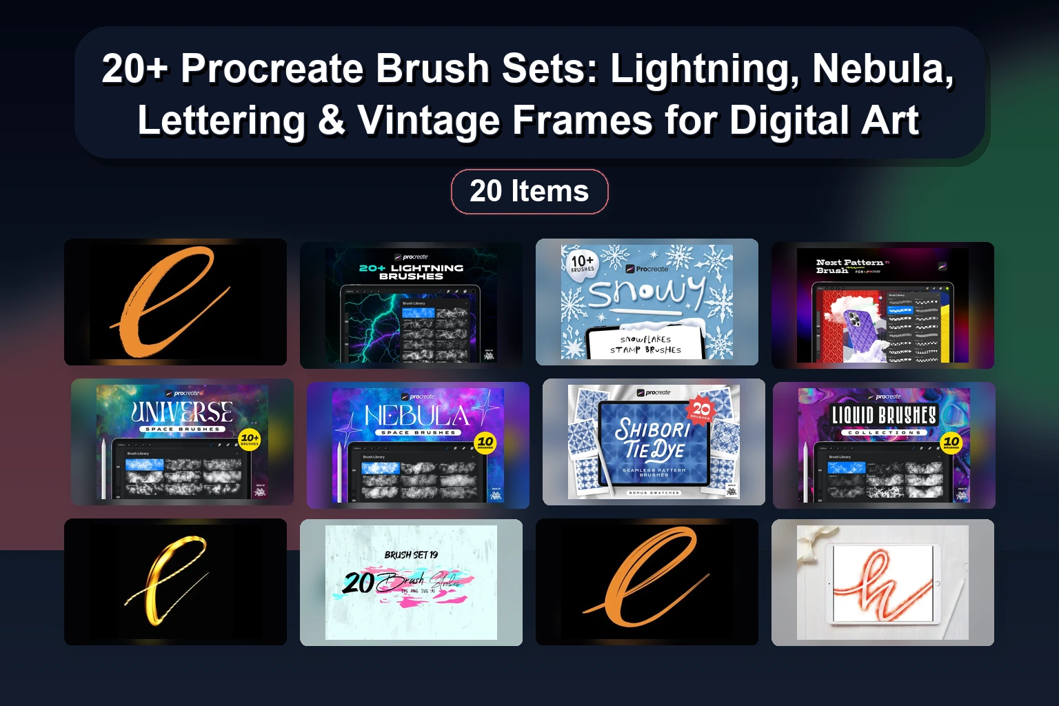 25+ Best Procreate Brushes for Fire, Watercolor, Neon & Spark Effects (Part 87)