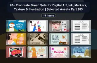 20+ Procreate Brush Sets for Digital Art, Ink, Markers, Texture & Illustration | Selected Assets Part 283