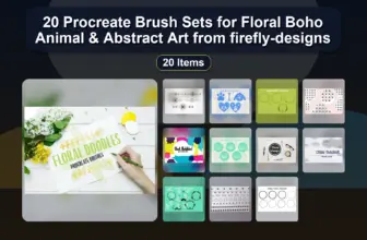 20 Procreate Brush Sets for Floral Boho Animal & Abstract Art from firefly-designs