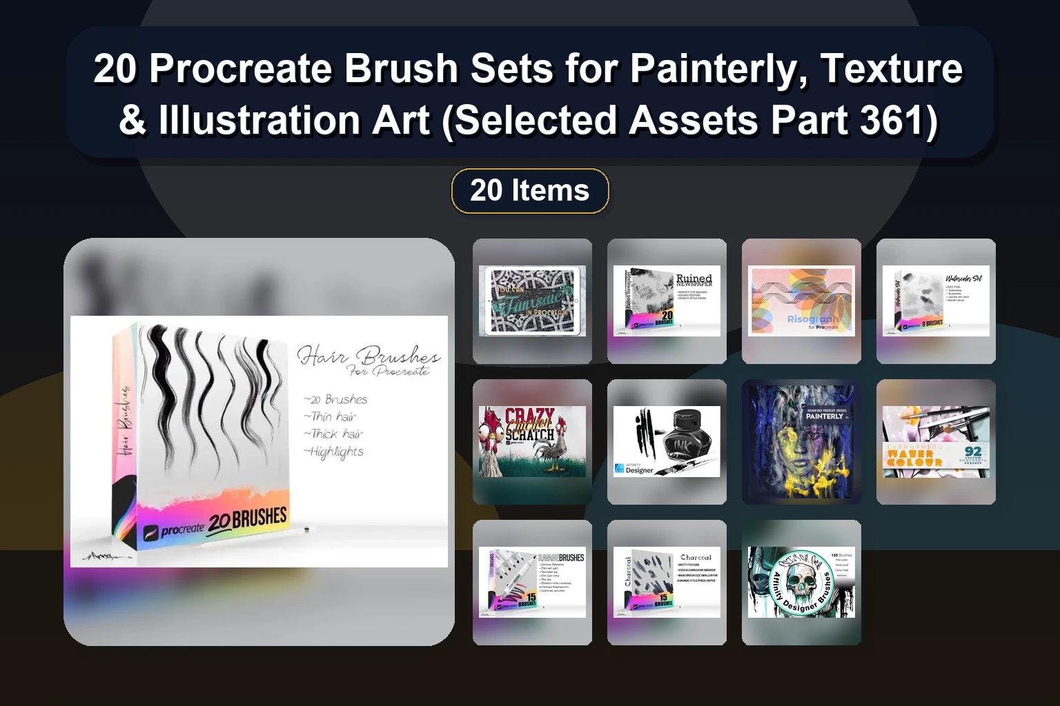 Explore 20 Procreate Brush Sets: Polka Dots, Neon, Nature, Asian Ink & Planner Brushes