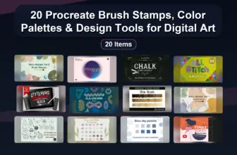 20 Procreate Brush Stamps, Color Palettes & Design Tools for Digital Art