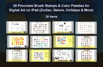 20 Procreate Brush Stamps & Color Palettes for Digital Art on iPad (Zodiac, Nature, Holidays & More)