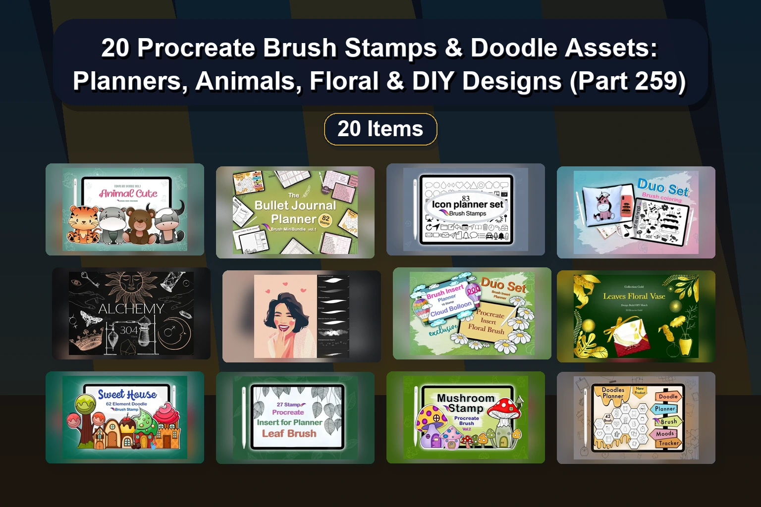 20 Festive & Whimsical Procreate Brush Sets for Halloween, Christmas, Gnomes, & DIY Art