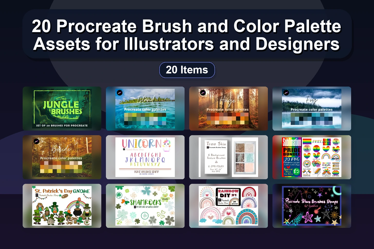 30 Procreate Color Palettes – Floral, Nature & Pastel Swatch Collection by tanvara544