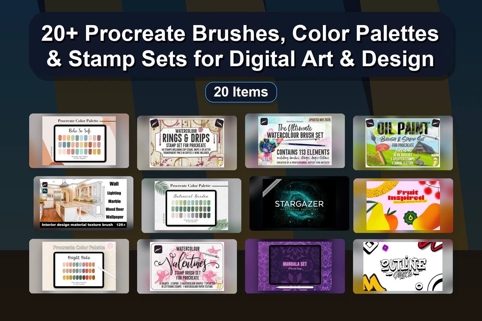20 Soft & Vibrant Procreate Color Palettes for Digital Artists (Selected Assets Part 126)