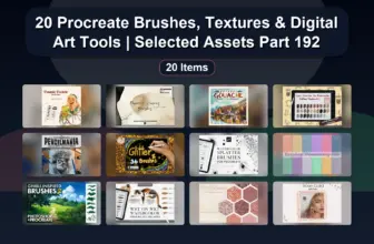 20 Procreate Brushes, Textures & Digital Art Tools | Selected Assets Part 192