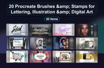 20 Procreate Brushes & Stamps for Lettering, Illustration & Digital Art