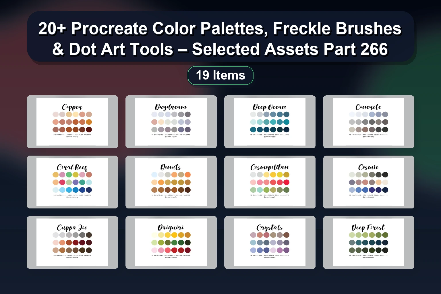 20+ Procreate Color Palettes, Freckle Brushes & Dot Art Tools – Selected Assets Part 266 20 Procreate Color Palettes Freckle Brushes Dot Art Tools collage df466ff0 1781838598