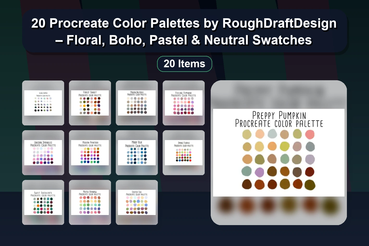 RomanStriga Procreate Brush Collection: Gouache, Watercolor, Graphite & Charcoal