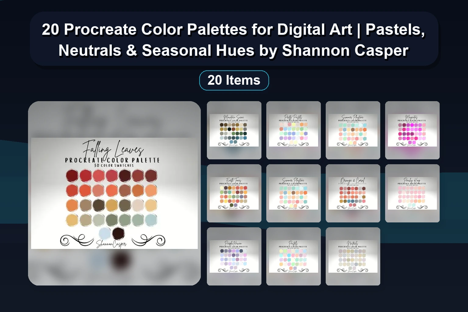 20 Spring & Procreate Color Palettes for Digital Art & Lettering