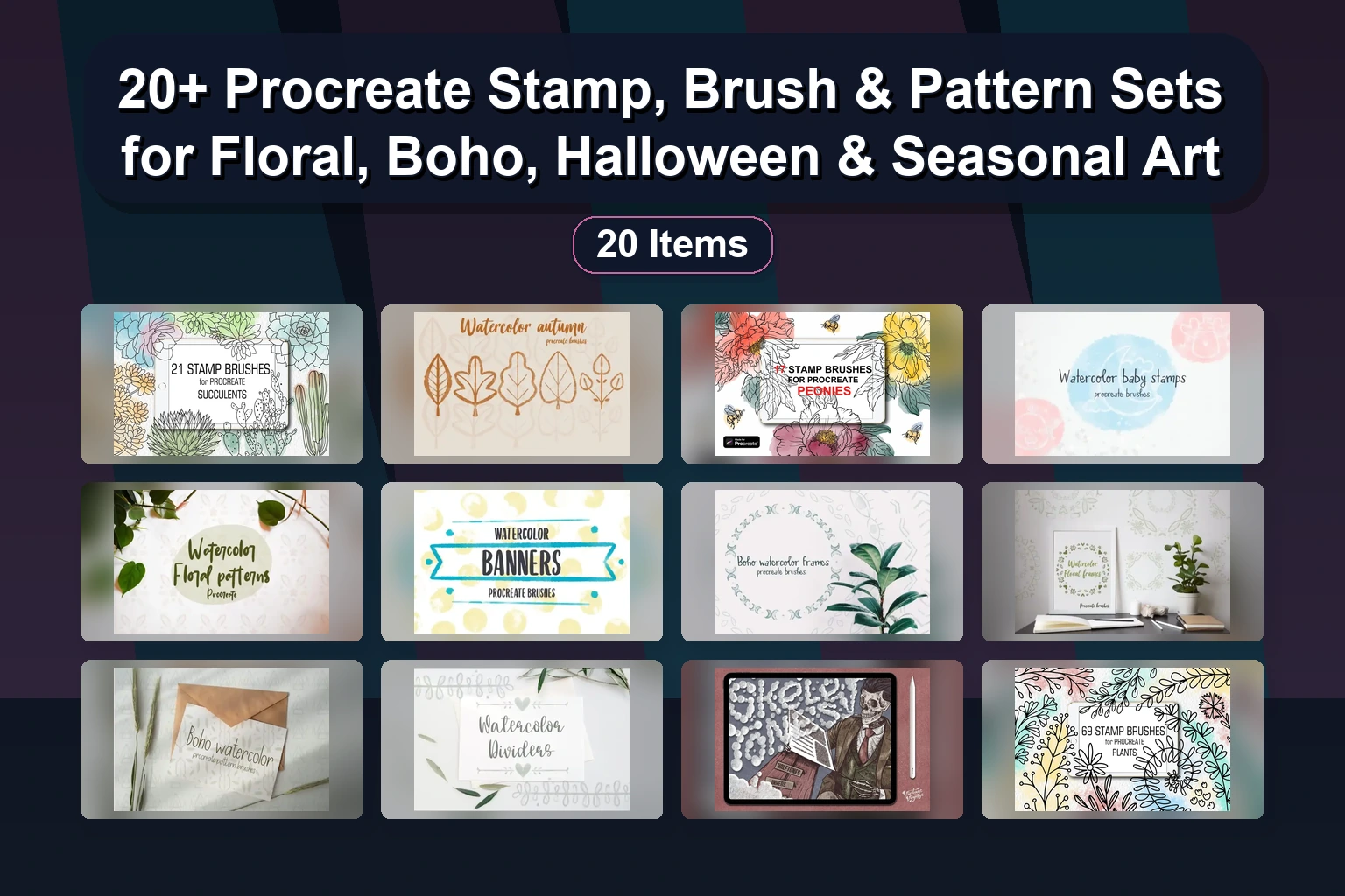 20 Must-Have Procreate Brush Packs for Halloween, Fashion, Floral & Fun Digital Art in 2024