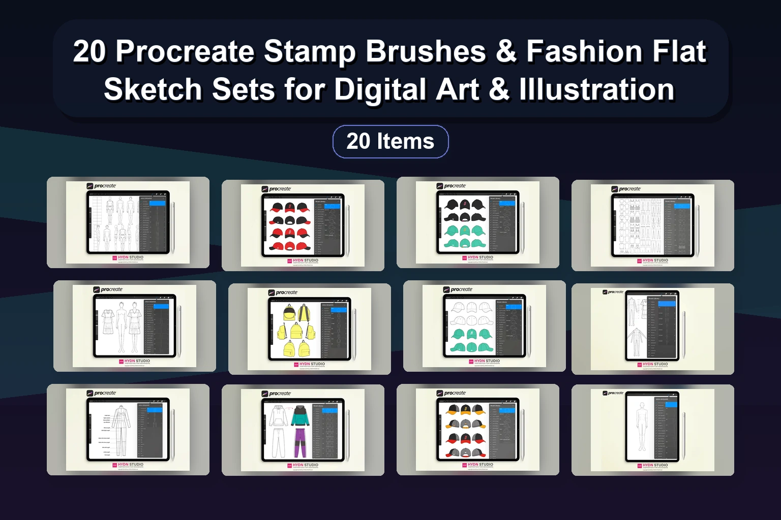 20+ Watercolor & Stamp Brush Sets for Procreate | Autumn, Christmas & Fantasy Themes