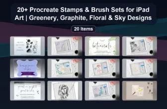 20+ Procreate Stamps & Brush Sets for iPad Art | Greenery, Graphite, Floral & Sky Designs