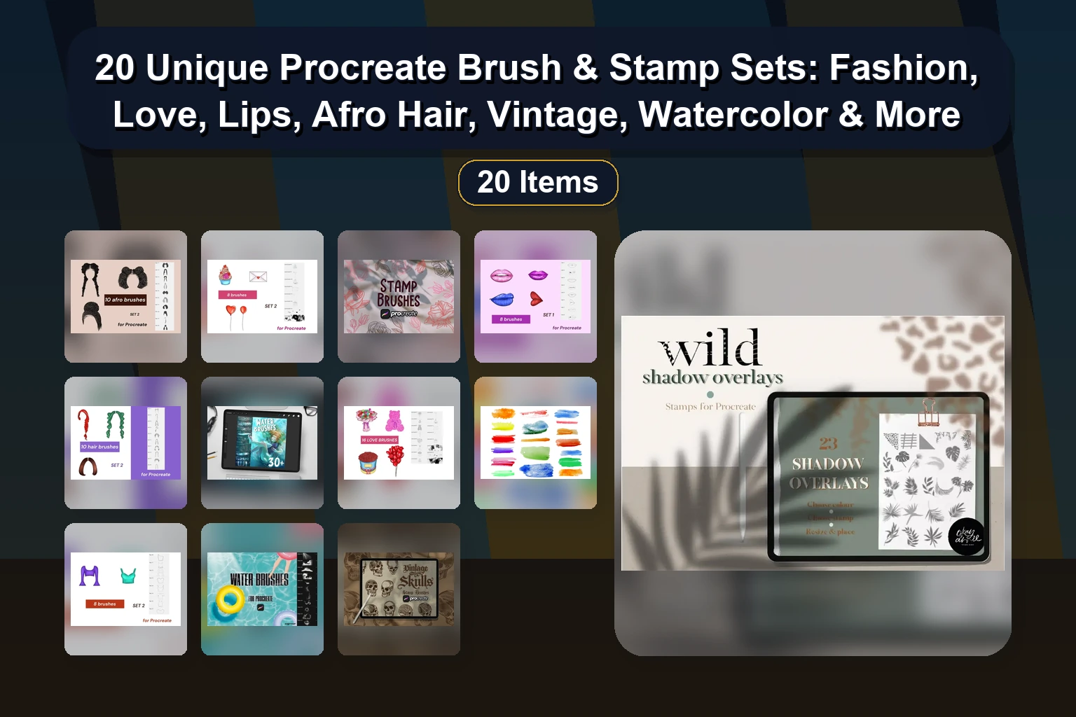 Elevate Your Digital Art: 20 Procreate Brush Sets, Stamps & Palettes for Every Theme