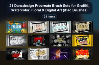 21 Dansdesign Procreate Brush Sets for Graffiti, Watercolor, Floral & Digital Art (iPad Brushes)
