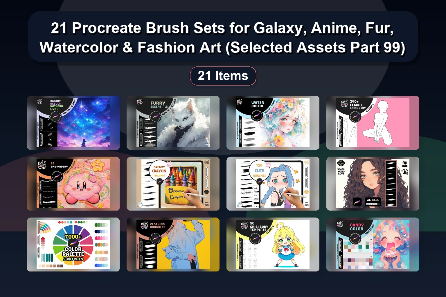Ultimate Procreate Brush & Stamps Collection for Anime, Manga, and Digital Art (Selected Assets Part 98)