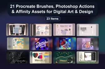 21 Procreate Brushes, Photoshop Actions & Affinity Assets for Digital Art & Design