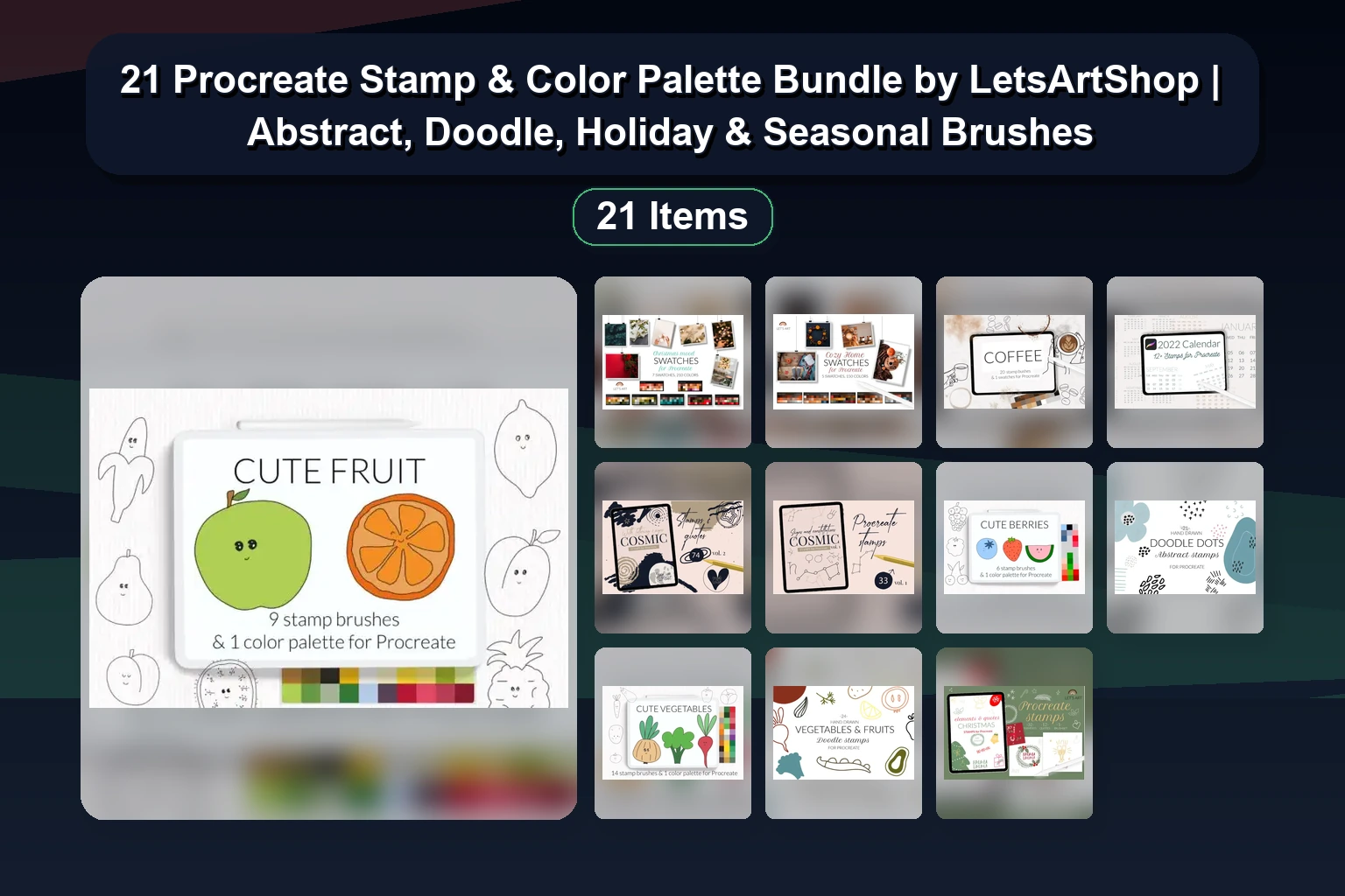 Procreate Brushes & Stamps by LetsArtShop: Cartoon Eyes, Christmas Gnomes, Denim Textures & More (Part 2)