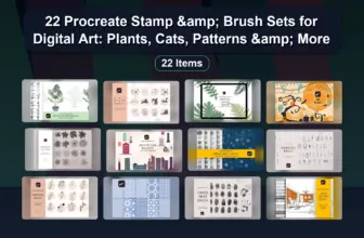 22 Procreate Stamp & Brush Sets for Digital Art: Plants, Cats, Patterns & More