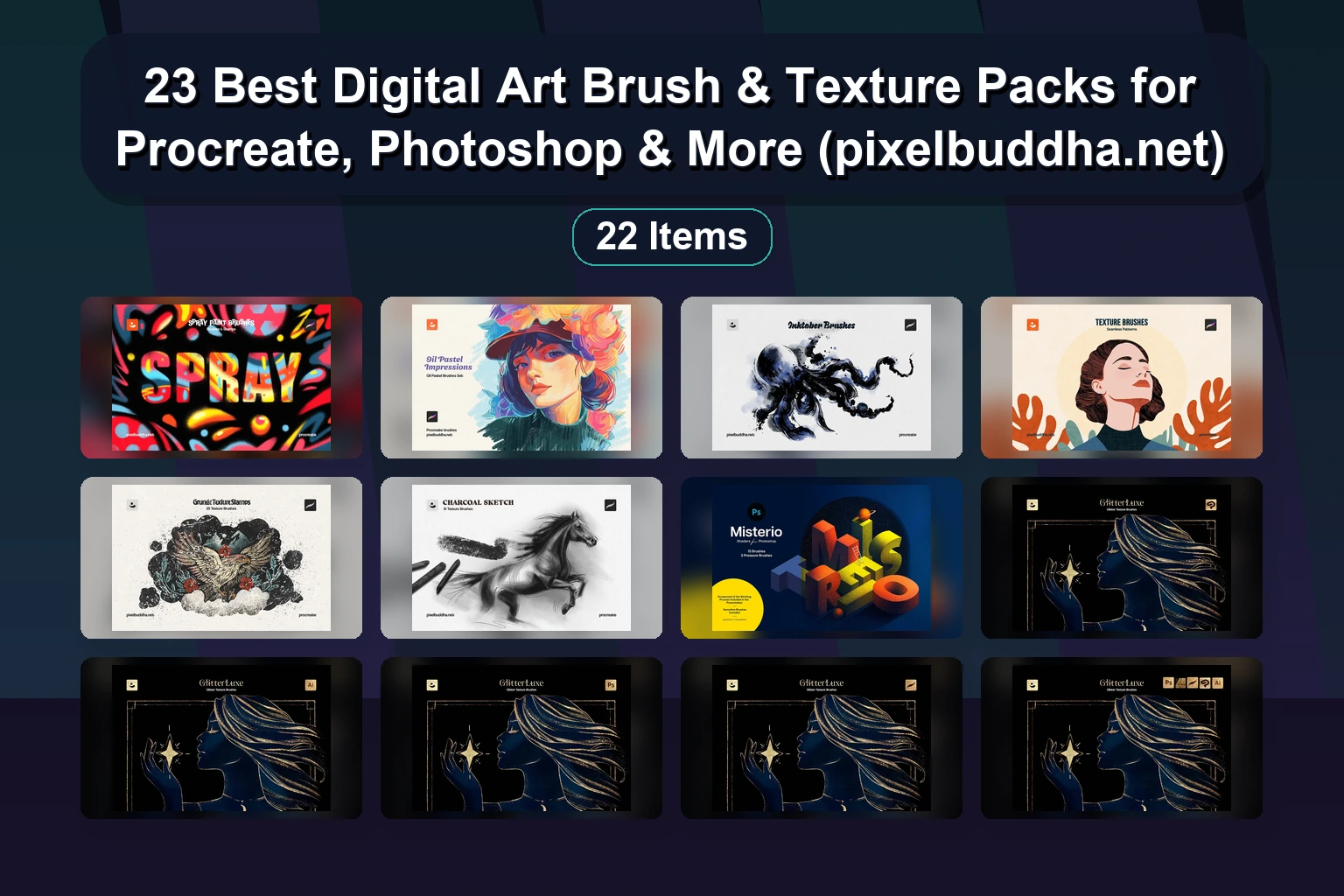 23 Best Digital Art Brush & Texture Packs for Procreate, Photoshop & More (pixelbuddha.net)