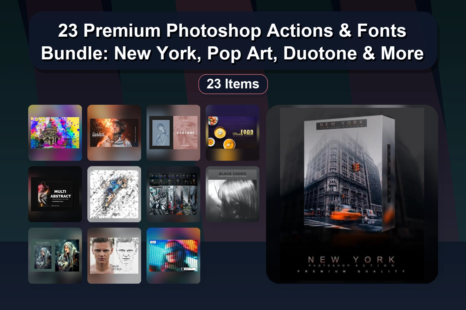 15 Creative Photoshop Actions & Effects: Double Exposure, Dispersion, Oil Paint & More (Selected Assets Part 105)