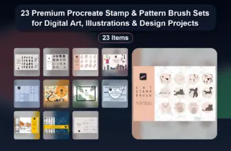 23 Premium Procreate Stamp & Pattern Brush Sets for Digital Art, Illustrations & Design Projects