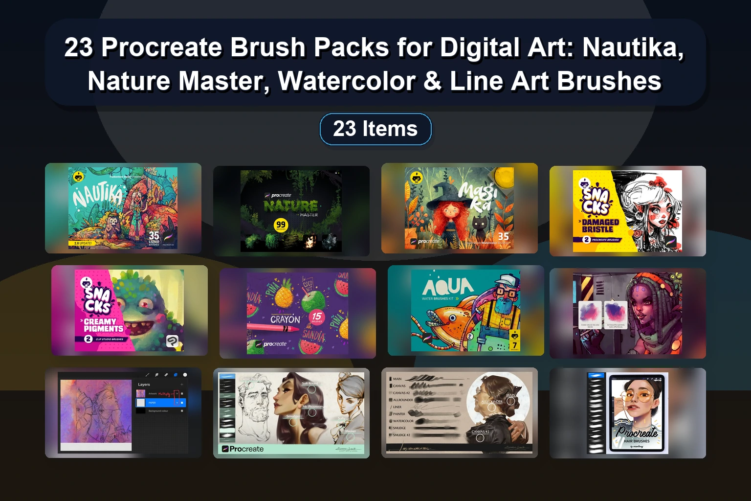 19 Essential Digital Art Brush Sets & Tools for Procreate, Photoshop & Clip Studio Paint (Part 117)
