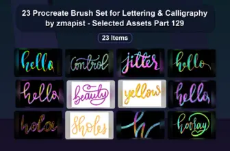 23 Procreate Brush Set for Lettering & Calligraphy by zmapist – Selected Assets Part 129