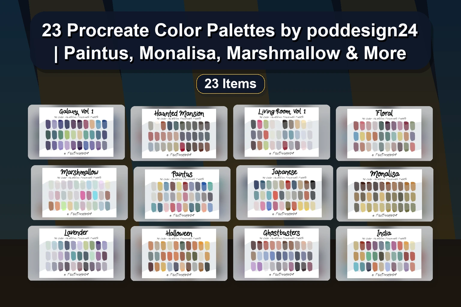 23 Procreate Color Palettes by poddesign24 | Paintus, Monalisa, Marshmallow & More