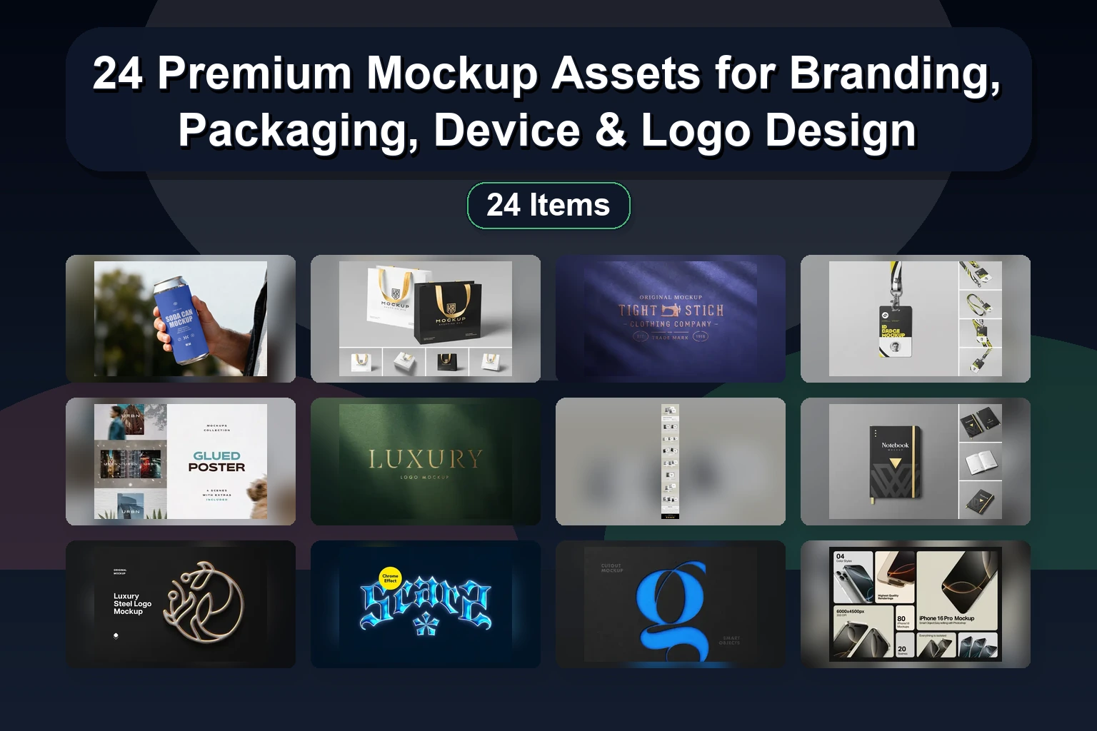 24 Premium Mockup Assets for Branding, Packaging, Device & Logo Design 1 24 Premium Mockup Assets for Branding, Packaging, Device & Logo Design 24 Premium Mockup Assets for Branding Packaging Device Logo collage 04067815 1781869249