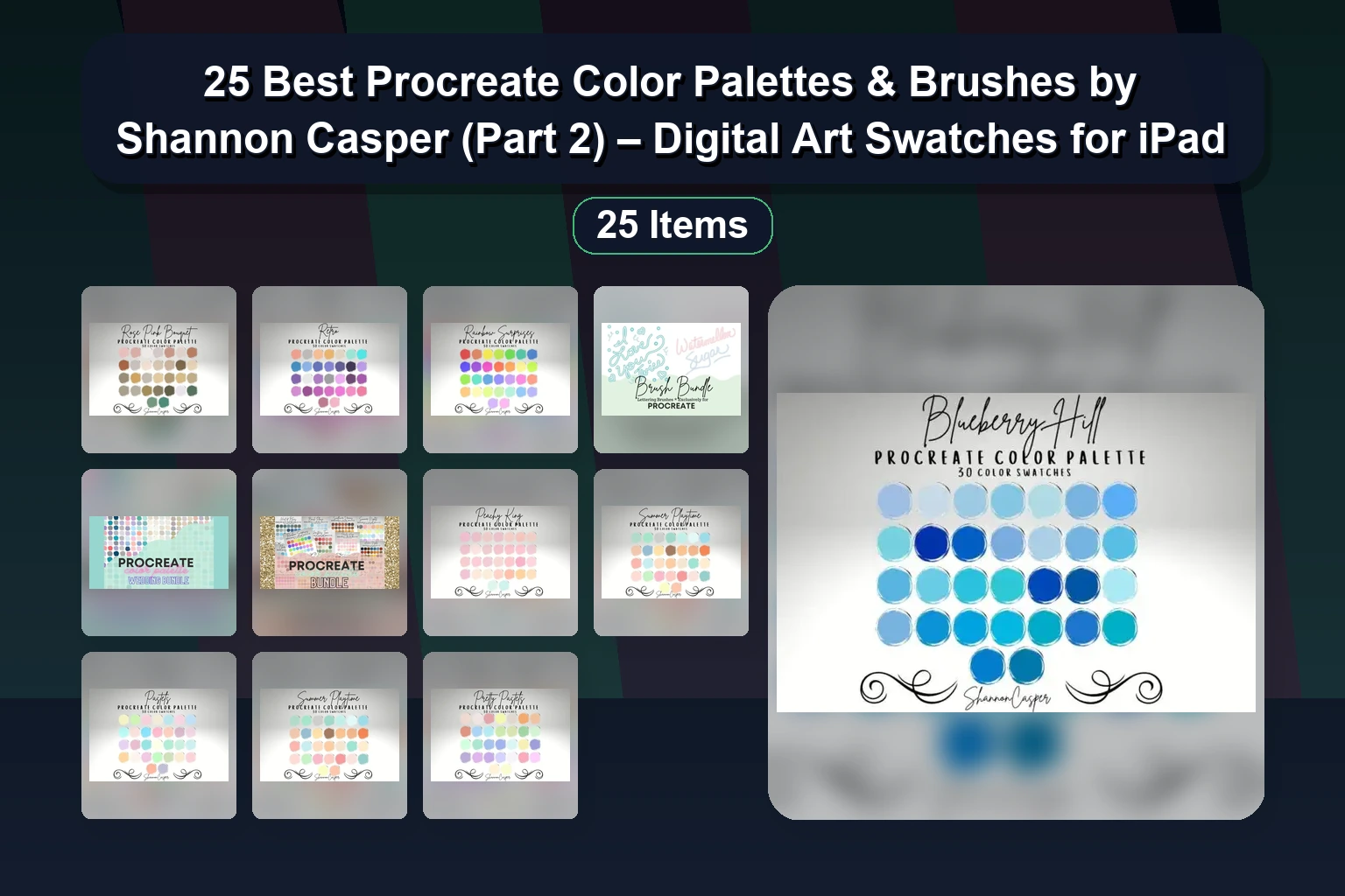 Vibrant Procreate Color Palettes & Stamp Brushes by SineDigitalDesign (Part 1)
