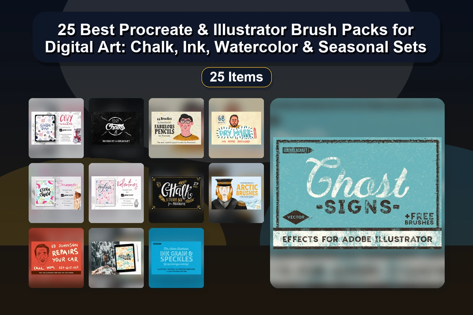 25 Best Procreate & Illustrator Brush Packs for Digital Art: Chalk, Ink, Watercolor & Seasonal Sets