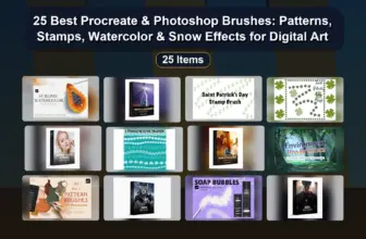 25 Best Procreate & Photoshop Brushes: Patterns, Stamps, Watercolor & Snow Effects for Digital Art