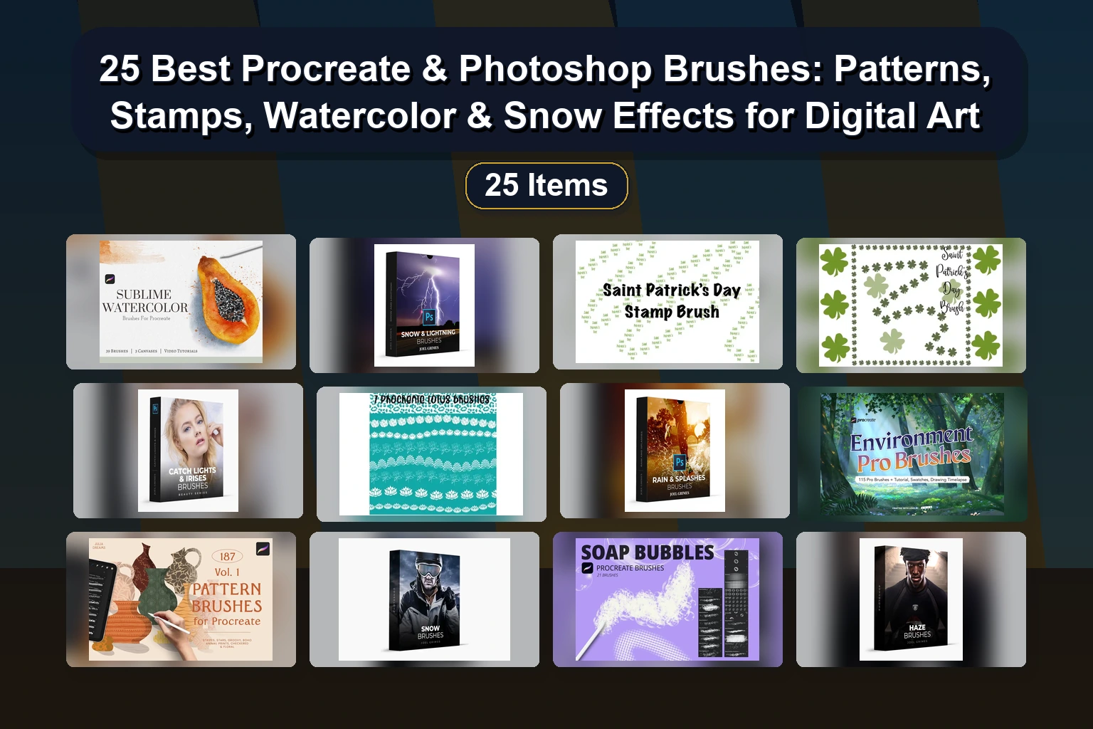 25 Best Procreate Brush & Stamp Sets for Digital Art: Drawing, Botanical, Patterns & More