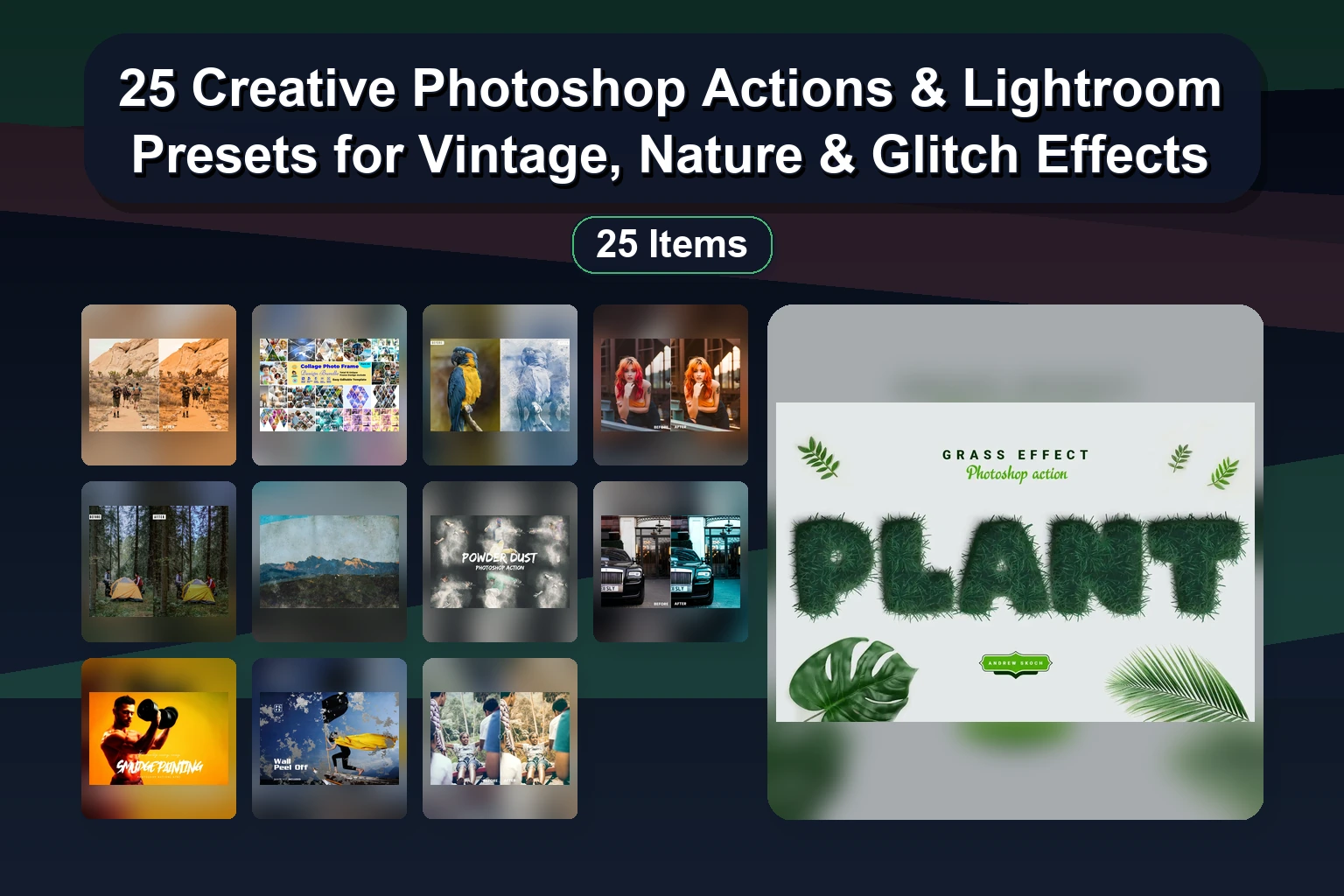 15 Photoshop Actions & Lightroom Presets: Dark, Moody, Cinematic & Travel Effects