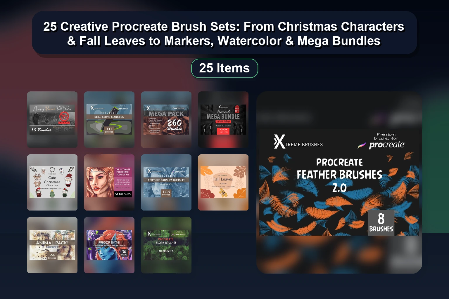 25 Creative Procreate Brush Sets: From Christmas Characters & Fall Leaves to Markers, Watercolor & Mega Bundles 1 25 Creative Procreate Brush Sets: From Christmas Characters & Fall Leaves to Markers, Watercolor & Mega Bundles 25 Creative Procreate Brush Sets From Christmas Characters collage deaa2e5f 1781856130