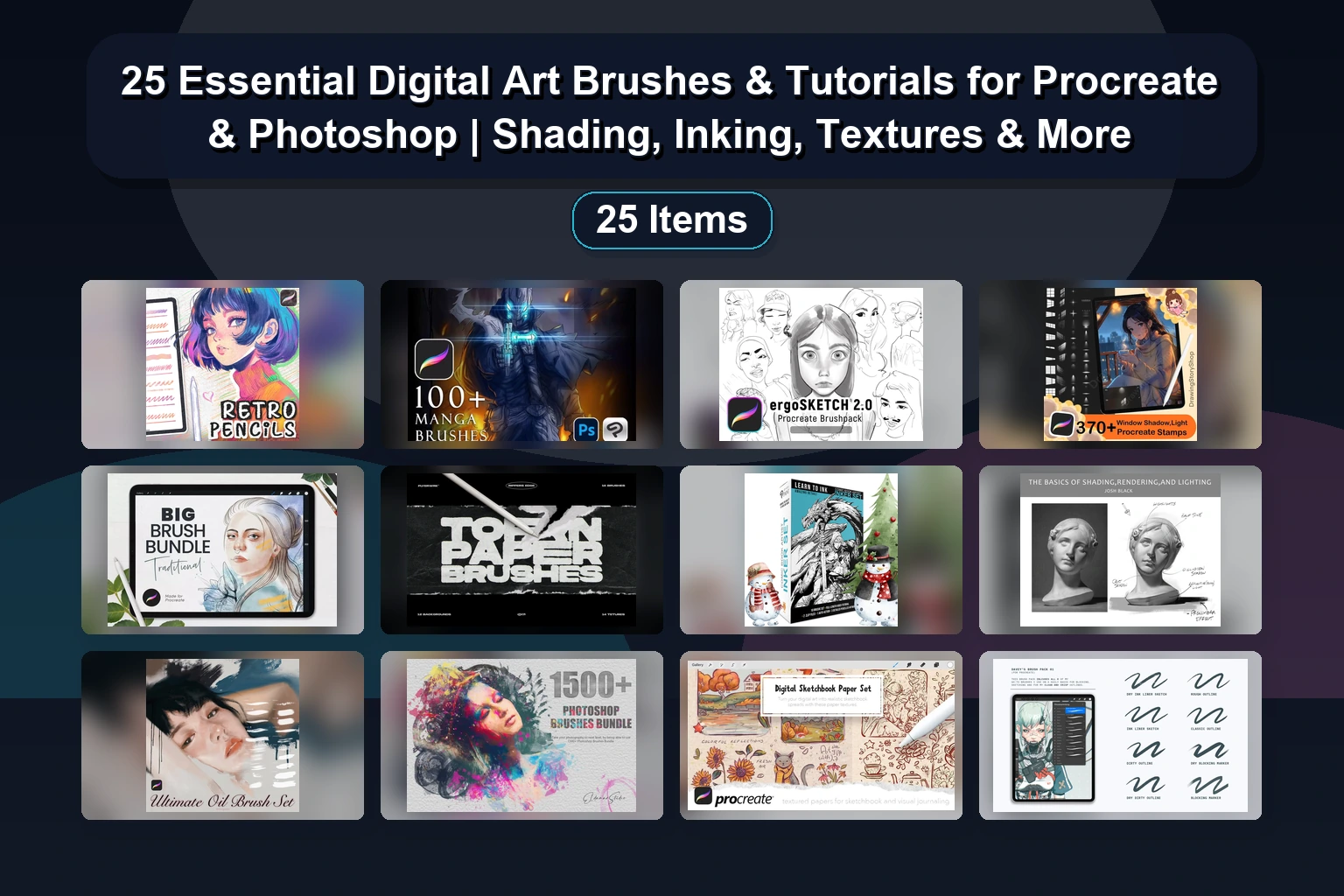 Ultimate Procreate Brush Collection: Anime Hair, Watercolor, Action Poses & Digital Art Stamps (Part 87)