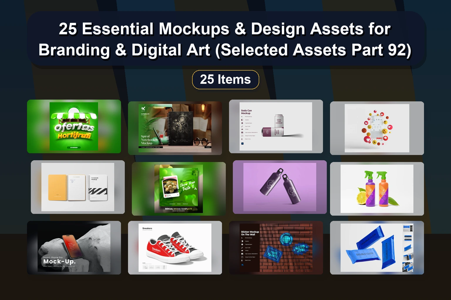 25 Premium Mockups & Design Assets for Branding & Packaging Projects