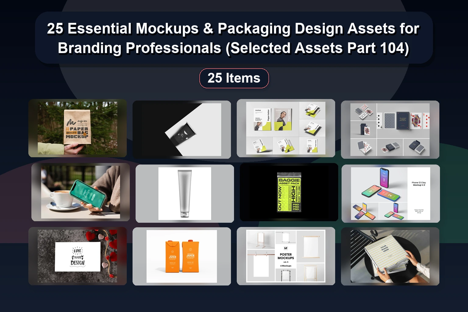 25 Essential Mockups & Packaging Design Assets for Branding Professionals (Selected Assets Part 104) 25 Essential Mockups Packaging Design Assets for Branding P collage 6f7b0ac6 1781869665