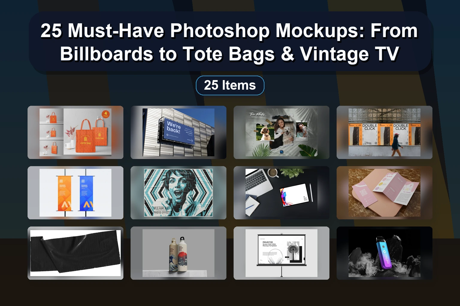 24 Creative Mockup & Photo Effect Assets for Photoshop Designers (Part 85)