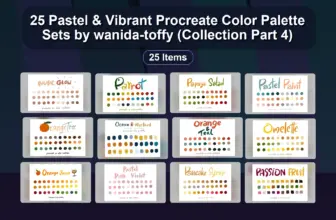 25 Pastel & Vibrant Procreate Color Palette Sets by wanida-toffy (Collection Part 4)