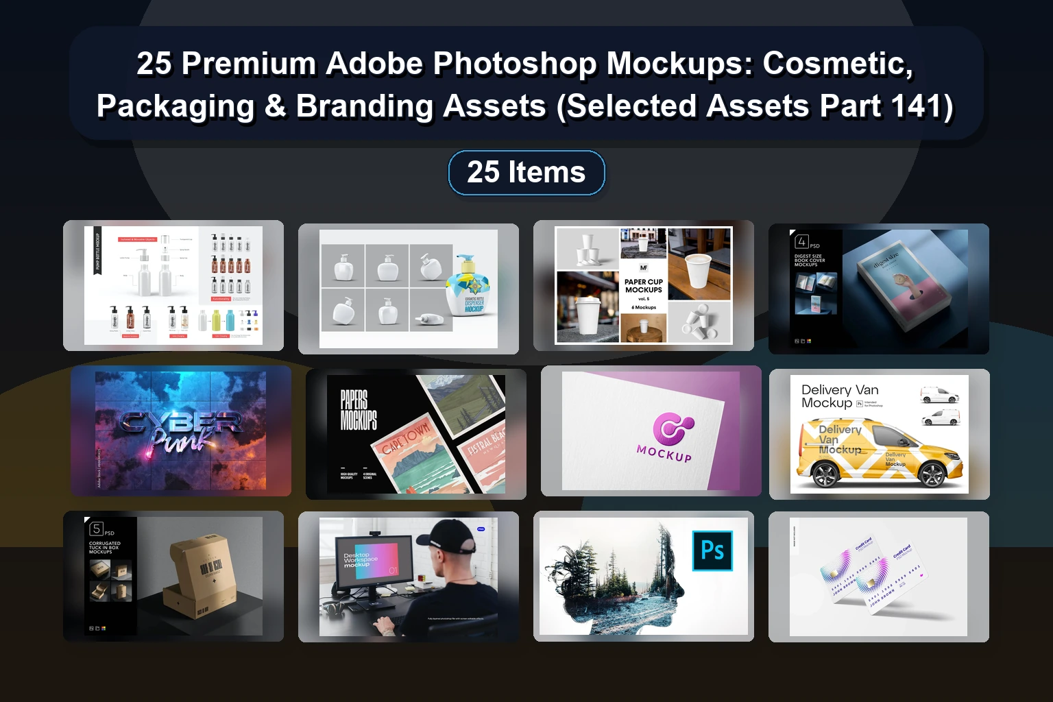 25 Premium Photoshop Mockups & Design Templates (Packaging, Branding, Tech & More)